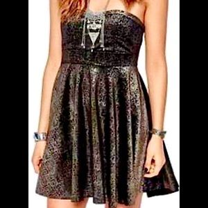 Free People Velvet metallic skater dress
